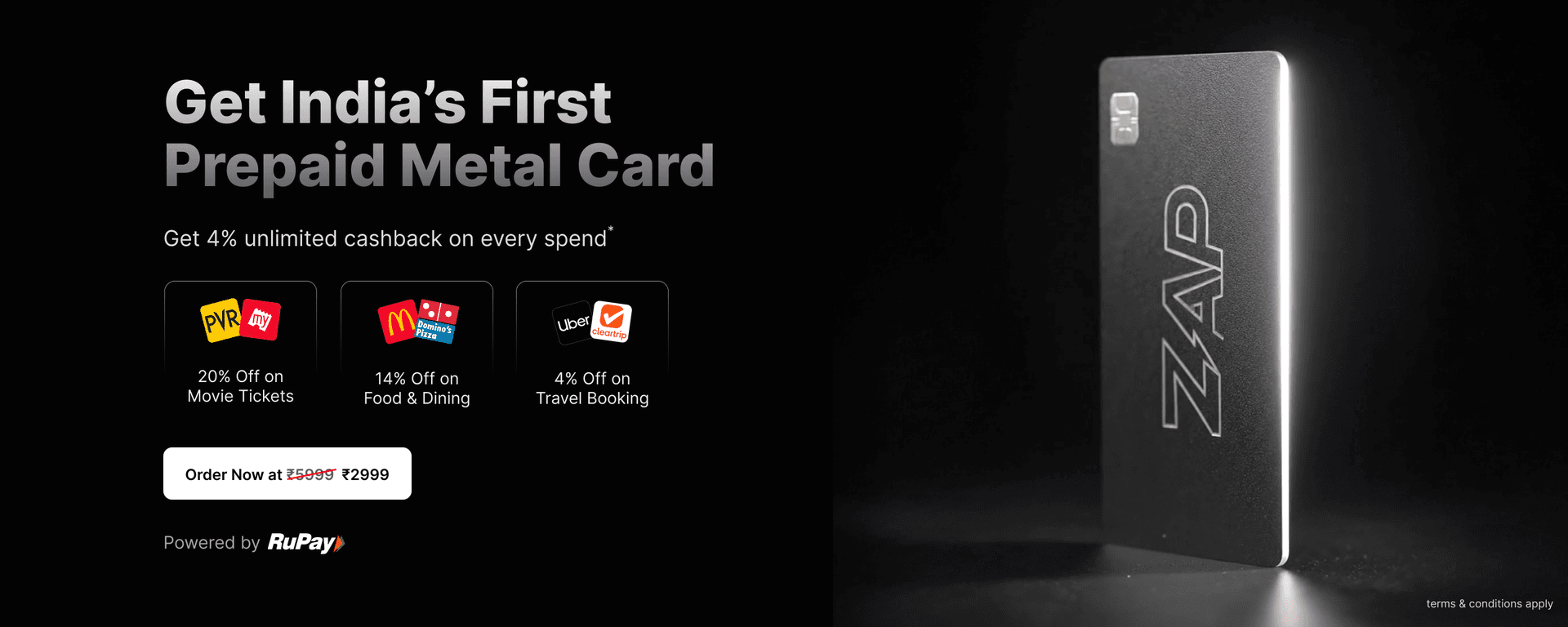 Get India's First Prepaid Metal Card - Order Now